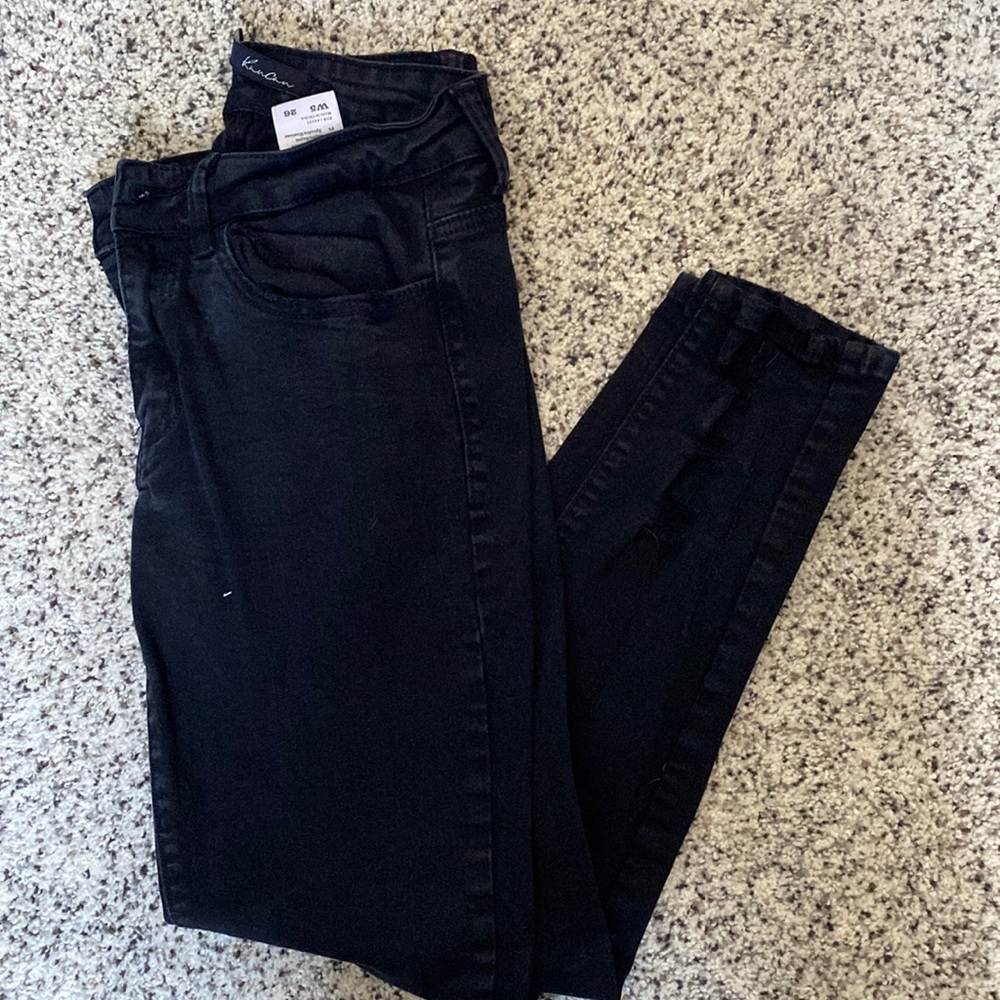 Kancan, black distressed jean, size 5/26